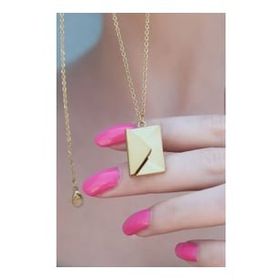 AlyaStore 316L Çelik Gold Renk Açılır Mektup Model Kadın Kolye