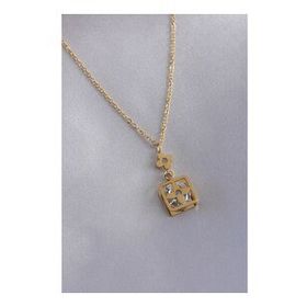 AlyaStore 316L Çelik Gold Renk Çiçek Figür Zirkon Taş Detay Kadın Kolye