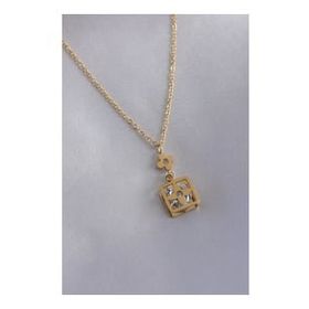 AlyaStore 316L Çelik Gold Renk Çiçek Figür Zirkon Taş Detay Kadın Kolye