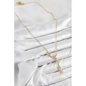 AlyaStore 316L Çelik Gold Renk Çiçek Model Kadın Kolye