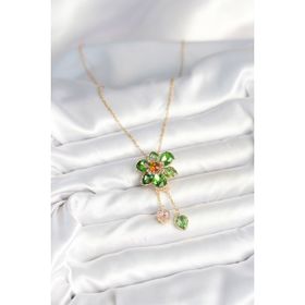 AlyaStore 316L Çelik Gold Renk Çiçek Model Kadın Kolye