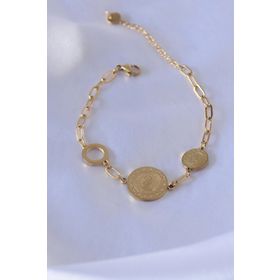 AlyaStore 316L Çelik Gold Renk Elizabeth İşleme Kadın Bileklik