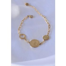 AlyaStore 316L Çelik Gold Renk Elizabeth İşleme Kadın Bileklik