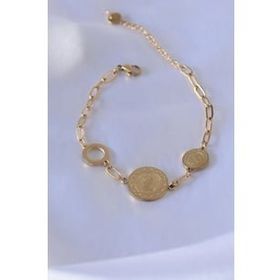 AlyaStore 316L Çelik Gold Renk Elizabeth İşleme Kadın Bileklik