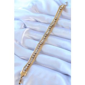 AlyaStore 316L Çelik Gold Renk İtalyan Zincir Model Zirkon Taşlı Kadın Bileklik