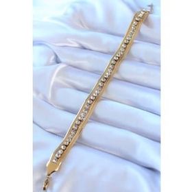 AlyaStore 316L Çelik Gold Renk İtalyan Zincir Model Zirkon Taşlı Kadın Bileklik