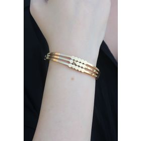 AlyaStore 316L Çelik Gold Renk Kaburga Model Kelepçe Kadın Bileklik