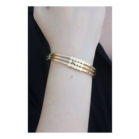 AlyaStore 316L Çelik Gold Renk Kaburga Model Kelepçe Kadın Bileklik