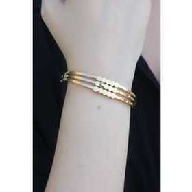 AlyaStore 316L Çelik Gold Renk Kaburga Model Kelepçe Kadın Bileklik