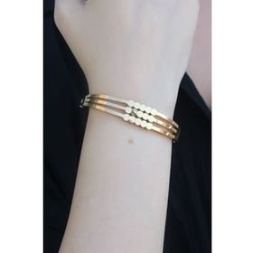AlyaStore 316L Çelik Gold Renk Kaburga Model Kelepçe Kadın Bileklik