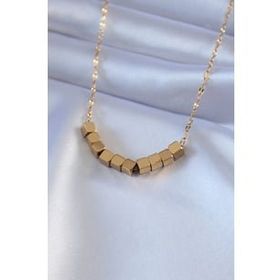 AlyaStore 316L Çelik Gold Renk Kadın Şans Kolyesi