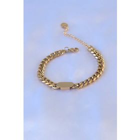 AlyaStore 316L Çelik Gold Renk Kalın Zincir Model Kadın Bileklik