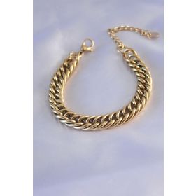 AlyaStore 316L Çelik Gold Renk Kalın Zincir Model Kadın Bileklik