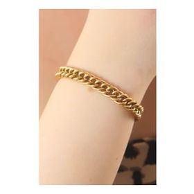 AlyaStore 316L Çelik Gold Renk Kalın Zincir Model Kadın Bileklik