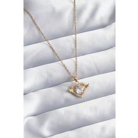 AlyaStore 316L Çelik Gold Renk Kalın Zincir Model Zirkon Taşlı Kalp Figür Kadın Kolye