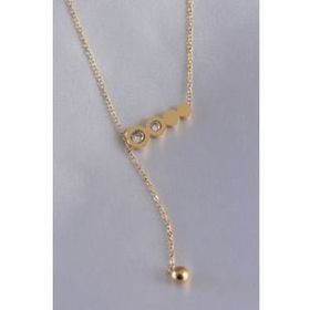 AlyaStore 316L Çelik Gold Renk Sallantı Detay Zirkon Taşlı Kadın Kolye