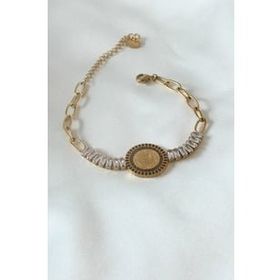AlyaStore 316L Çelik Gold Renk Tam Altın Modelli Zirkon Taşlı Kadın Bileklik