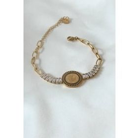 AlyaStore 316L Çelik Gold Renk Tam Altın Modelli Zirkon Taşlı Kadın Bileklik
