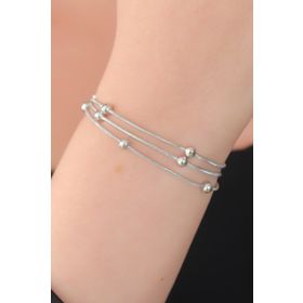 AlyaStore 316L Çelik Gümüş Renk Minimal Top Figür Kadın Bileklik
