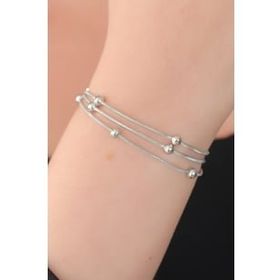 AlyaStore 316L Çelik Gümüş Renk Minimal Top Figür Kadın Bileklik