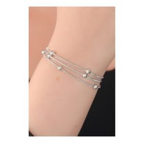AlyaStore 316L Çelik Gümüş Renk Minimal Top Figür Kadın Bileklik