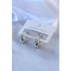 AlyaStore 316L Çelik Gümüş Renk Zirkon Taşlı Kadın Küpe Kombini