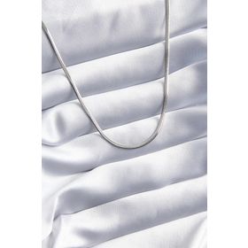 AlyaStore 316L Kararmaz Çelik Gümüş Renk İtalyan Zincirli Hilal Model Kadın Kolye
