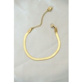 AlyaStore İtalyan Zincirli Çelik Gold Renk Bileklik