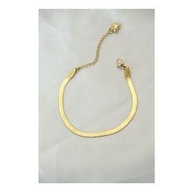 AlyaStore İtalyan Zincirli Çelik Gold Renk Bileklik