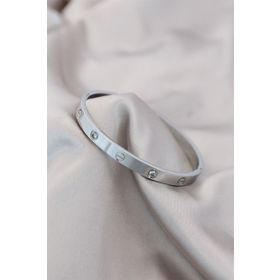 AlyaStore Zirkon Taşlı Cartier Çelik Gümüş Renk Bileklik