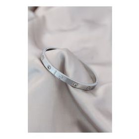 AlyaStore Zirkon Taşlı Cartier Çelik Gümüş Renk Bileklik