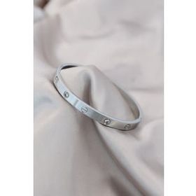 AlyaStore Zirkon Taşlı Cartier Çelik Gümüş Renk Bileklik
