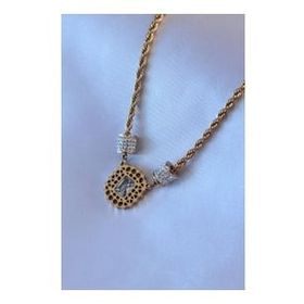 Amazeus 316L Çelik Gold Renk Lotus Model Zirkon Taşlı Burgu Zincir Kadın Kolye