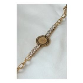 Amazeus 316L Çelik Gold Renk Tam Altın Modelli Zirkon Taşlı Kadın Bileklik