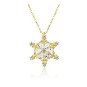 Amazeus 925 Ayar Gold Kar Çiçeği Kadın Gümüş Kolye