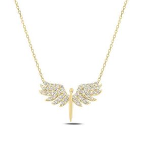 Amazeus 925 Ayar Gold Mikail Meleği Kadın Gümüş Kolye