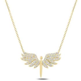 Amazeus 925 Ayar Gold Mikail Meleği Kadın Gümüş Kolye