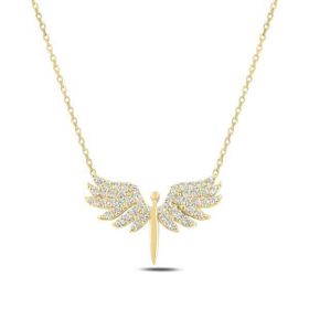 Amazeus 925 Ayar Gold Mikail Meleği Kadın Gümüş Kolye
