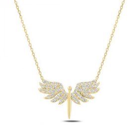 Amazeus 925 Ayar Gold Mikail Meleği Kadın Gümüş Kolye