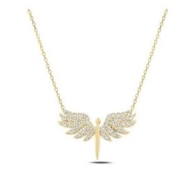 Amazeus 925 Ayar Gold Mikail Meleği Kadın Gümüş Kolye
