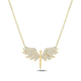Amazeus 925 Ayar Gold Mikail Meleği Kadın Gümüş Kolye