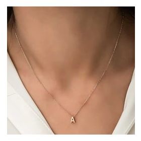Amazeus 925 Ayar Rose 3 Boyutlu A Harf Kadın Gümüş Kolye