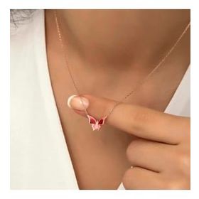 Amazeus 925 Ayar Rose Minimal Kelebek Kadın Gümüş Kolye