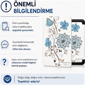 Amazon Kindle Paperwhite 4 Çiçekli E-Kitap Okuyucu Kılıfı