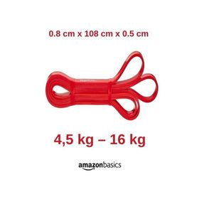 AmazonBasics Kırmızı Direnç Lastiği ve Egzersiz Bandı
