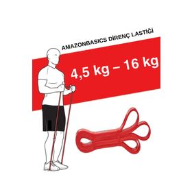 AmazonBasics Kırmızı Direnç Lastiği ve Egzersiz Bandı