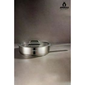 Amboss 22x5 cm Nova Paslanmaz Çelik Cam Kapaklı Tava