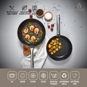 Amboss 26 cm Dark Granit Yanmaz Yapışmaz Titanyum Kaplama Tava