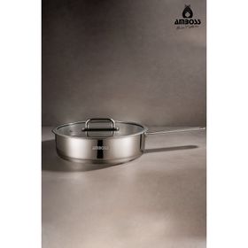 Amboss 26x6 cm Nova Paslanmaz Çelik Cam Kapaklı Tava