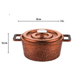 Amboss 7 Parça Copper Bakır Kırçıllı Döküm Tencere Seti
